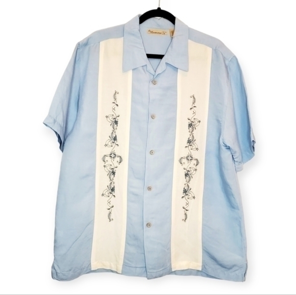 The Havanera Co. Two Tones Linen Blend Hawaiian Shirt